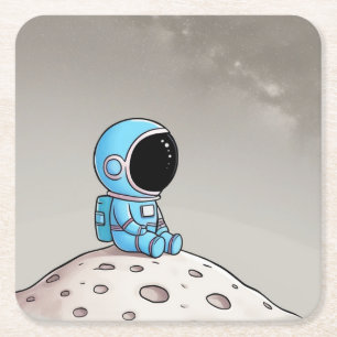 Porta-copo De Papel Quadrado Pequeno astronauta