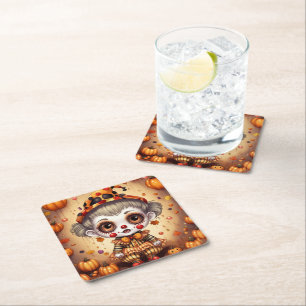 Porta-copo De Papel Quadrado Pequeno Palhaço de Halloween 2