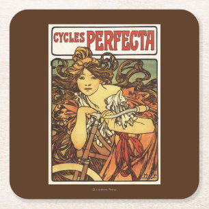 Porta-copo De Papel Quadrado Perfecta Bicicletas com Publicidade de Mulher Post
