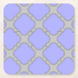 Porta-copo De Papel Quadrado Perfurador quatrefoil e cinza