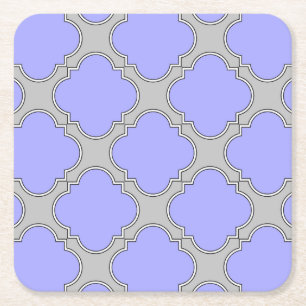 Porta-copo De Papel Quadrado Perfurador quatrefoil e cinza