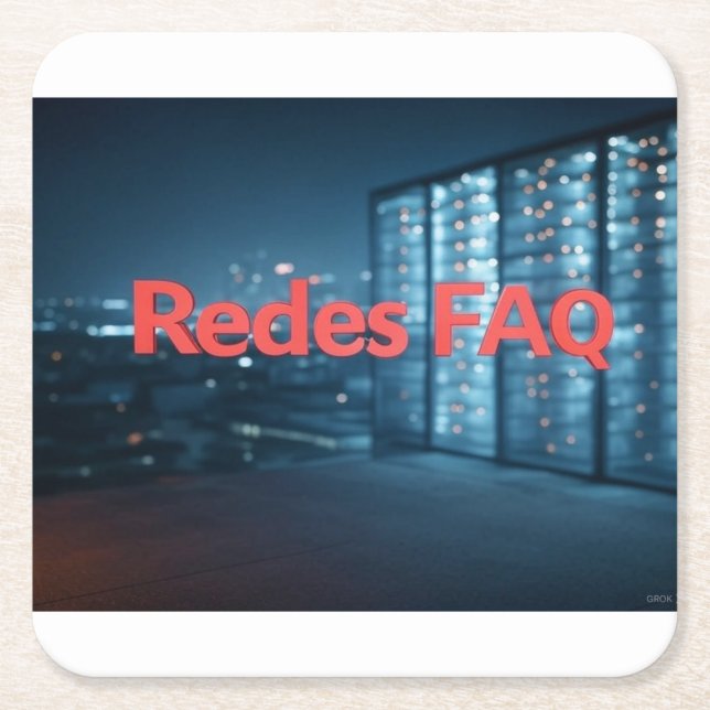 Porta-copo De Papel Quadrado Perguntas frequentes sobre redes (Frente)