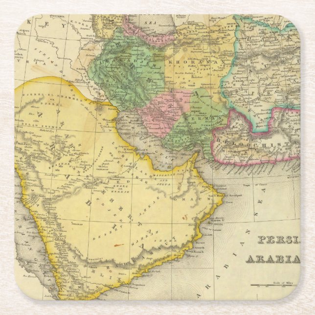 Porta-copo De Papel Quadrado Persia Arábia (Frente)