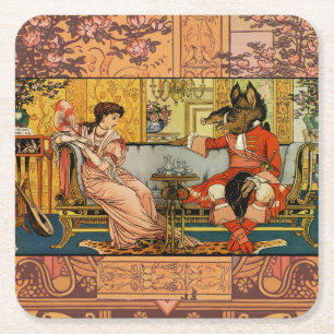 Porta-copo De Papel Quadrado Personagens Clássicos de Contos de Fadas da Bela F