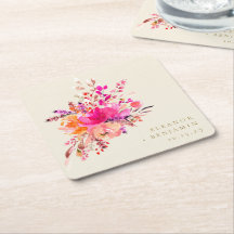 Personalização de Casamento Floral de Cor de Água 