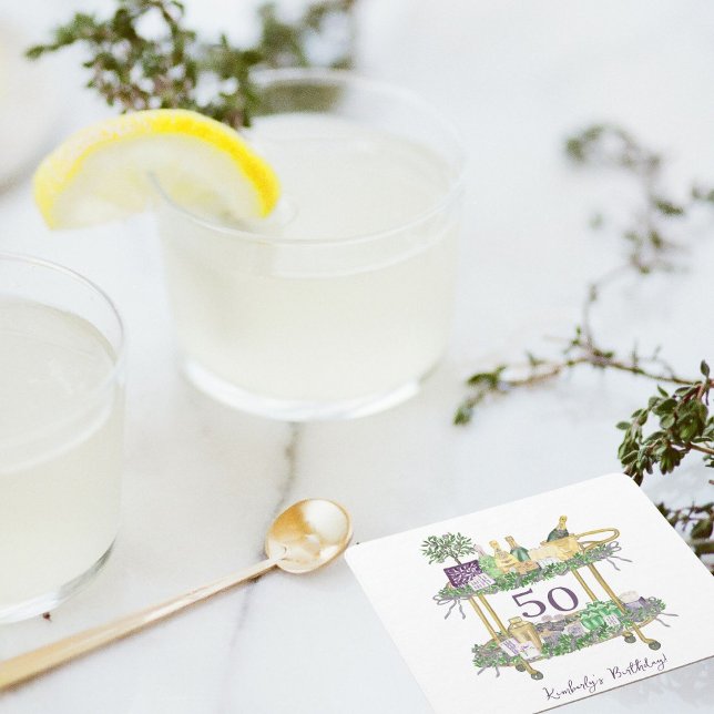 Porta-copo De Papel Quadrado Personalizado do Carrinho do Bar Mahjong de aniver (Criador carregado)