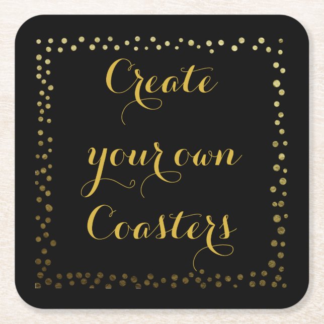 Porta-copo De Papel Quadrado personalizado e criar seu próprio obrigado da (Frente)