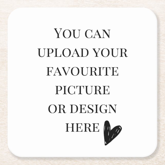 Porta-copo De Papel Quadrado Personalizar 4" x 4" (Frente)