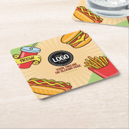 Porta-copo De Papel Quadrado Personalizar logotipo de empresa | Tema Hotdog do