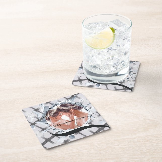 PORTA-COPO DE PAPEL QUADRADO PERSONALIZE TEXTO E IMAGEM  (Insitu)