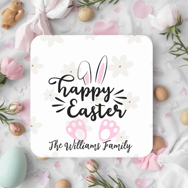 Porta-copo De Papel Quadrado Personalized Happy Easter Paper Coaster (Criador carregado)