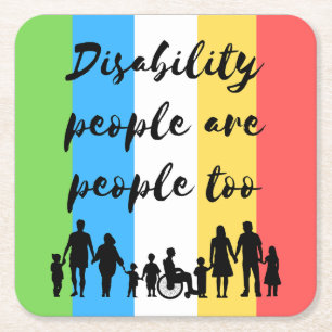 Porta-copo De Papel Quadrado pessoas de incapacidade também são pessoas