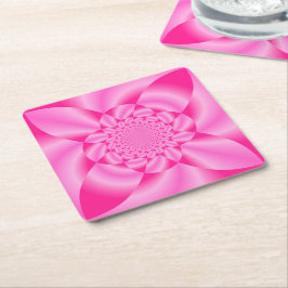 Porta-copo De Papel Quadrado Pétala de Folha Rosa