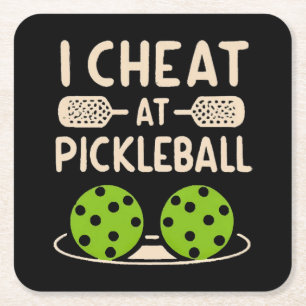 Porta-copo De Papel Quadrado Pickleball Engraçado