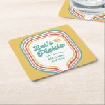 Porta-copo De Papel Quadrado Picles de Vamos do Pickleball - Strike do Arco-Íri<br><div class="desc">Portas copos de papel divertidas para sua próxima festa de piquete. Design apresenta um contorno de faixa retrorreflectora de um Pickleball Paddle e as palavras "Picle de Vamos" em uma fonte divertida. Adicione facilmente o seu texto personalizado - nome do jogador, nome do clube/torneio de seleção, etc. Excelente para festa...</div>