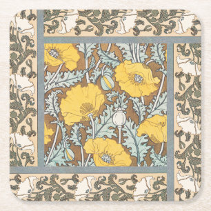 Porta-copo De Papel Quadrado Picpy Art Illustration Flower Nouveau