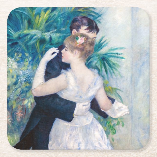Porta-copo De Papel Quadrado Pierre-Auguste Renoir - Dança da Cidade (Frente)