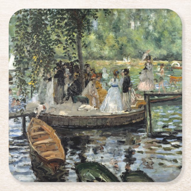 Porta-copo De Papel Quadrado Pierre-Auguste Renoir - La Grenouillere (Frente)