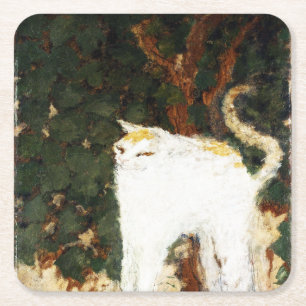 Porta-copo De Papel Quadrado Pierre Bonnard, O Gato Branco, 1894