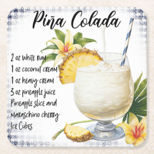 Porta-copo De Papel Quadrado Piña Colada