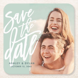 Porta-copo De Papel Quadrado Pincel Moderno Salvar o Anúncio de Data