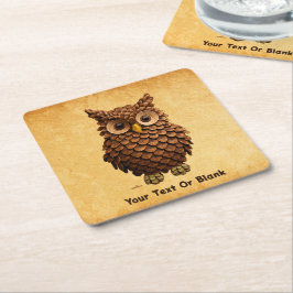 Porta-copo De Papel Quadrado Pine Cone Owl