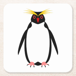 Porta-copo De Papel Quadrado Pinguim rockhopper ou macaroni