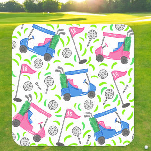 Porta-copo De Papel Quadrado Pink Azul Verde Golfe Elegante
