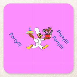 Porta-copo De Papel Quadrado Pink Birthday Party 