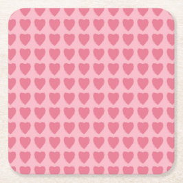 Porta-copo De Papel Quadrado Pink Hearts Seamless Pattern