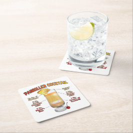 Porta-copo De Papel Quadrado PINKILLER Cocktail Recebe Arte