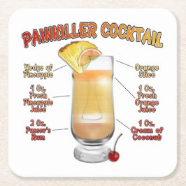 Porta-copo De Papel Quadrado PINKILLER Cocktail Recebe Arte  