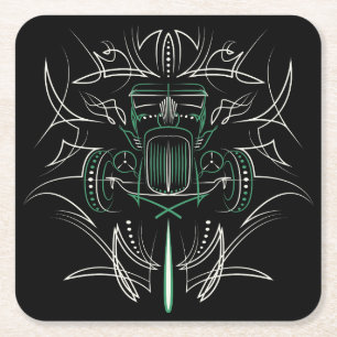 Porta-copo De Papel Quadrado Pinstriping Hot Rod
