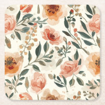 Pintura Botânica de Flores de Aquarela Laranja