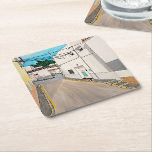 Porta-copo De Papel Quadrado Pintura Calle Cabanilles por Alfred Fox
