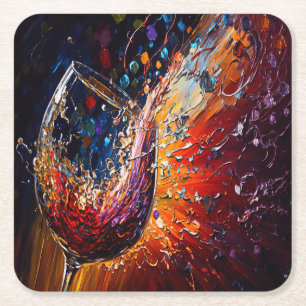 PORTA-COPO DE PAPEL QUADRADO PINTURA DE VINHO