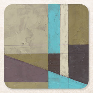 Porta-copo De Papel Quadrado Pintura minimalista contemporânea com cor profund