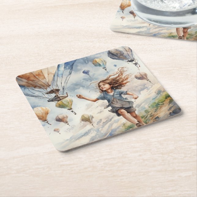 Porta-copo De Papel Quadrado pipa voadora (Inclinado)