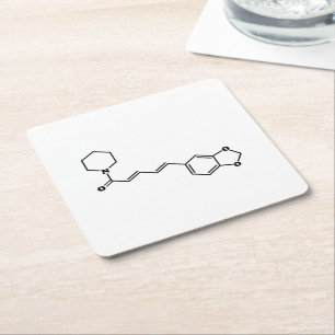 Porta-copo De Papel Quadrado Piperina Piperina, Piperina, Fórmula Química Molec