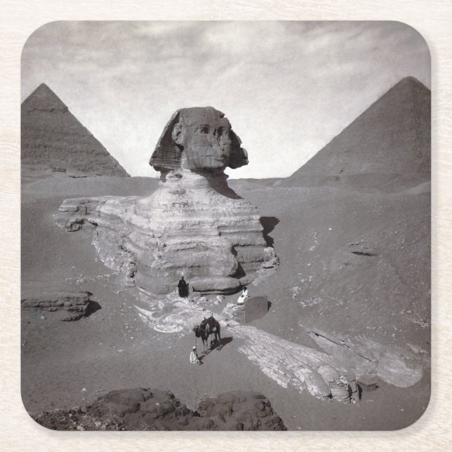 Porta-copo De Papel Quadrado Pirâmides de Sphinx e Giza do excelente Necropolis (Frente)