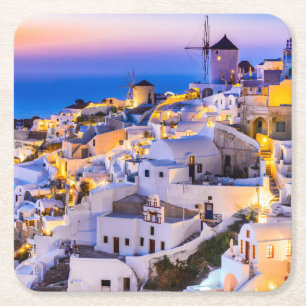 Porta-copo De Papel Quadrado Piscina de Oia Santorini das portas copos