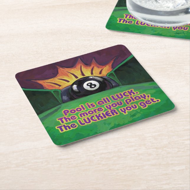 Porta-copo De Papel Quadrado Piscina é Sorte (Inclinado)