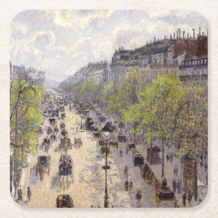 Porta-copo De Papel Quadrado Pissarro - Boulevard Montmartre, Primavera