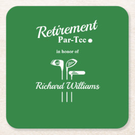 Porta-copo De Papel Quadrado Pistas de Golfe de Aposentadoria Par Branco Verde