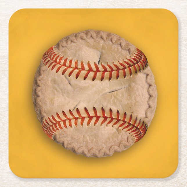 Porta-copo De Papel Quadrado Pizza de Maçã de Baseball (Frente)