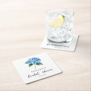 Porta-copo De Papel Quadrado Placa de Boas-Vindas de Chá de Bebê Floral com Hor