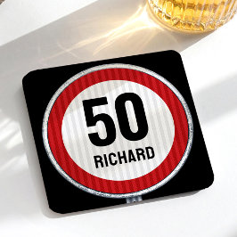 Porta-copo De Papel Quadrado Placa de Limite de Velocidade para Aniversário de