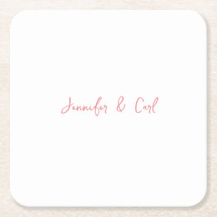 Porta-copo De Papel Quadrado Placa minimalista de caligrafia clássica profissio