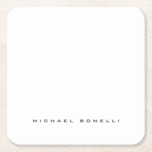 Porta-copo De Papel Quadrado Planilha minimalista profissional de nome próprio 
