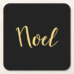 Porta-copo De Papel Quadrado Plano de Fundo Preto do Script de Feriado de Quic 